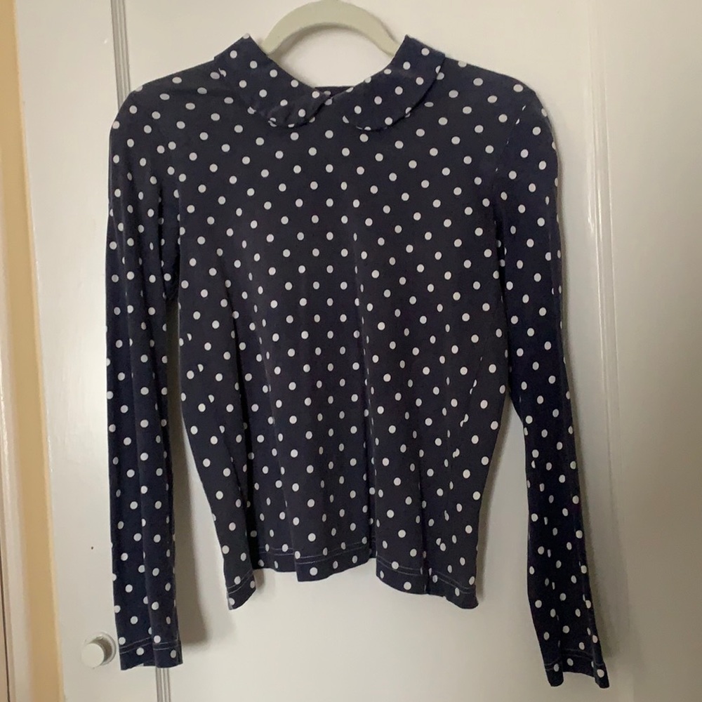 CDG polkadot peter pan collared long sleeve